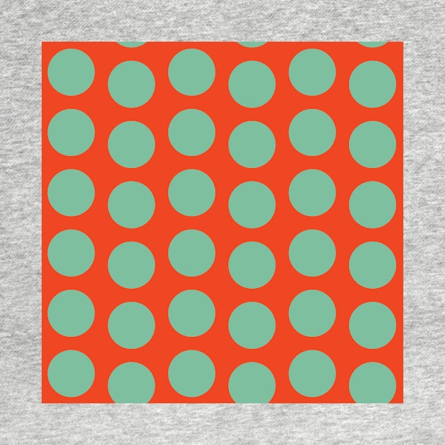 Coral Blue Polka Dot Offset Repeat Pattern by 2CreativeNomads